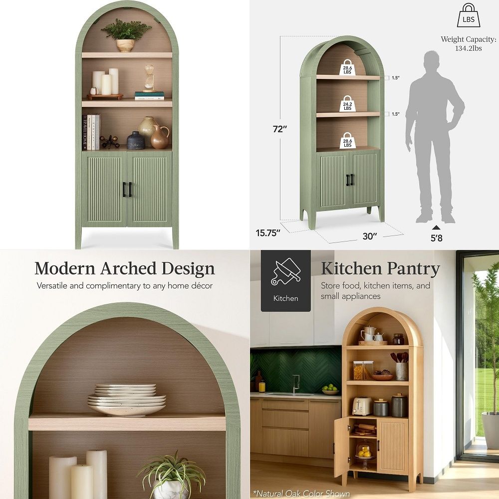 Kitchen - 71 Tall Arched Kitchen Pantry, Modern