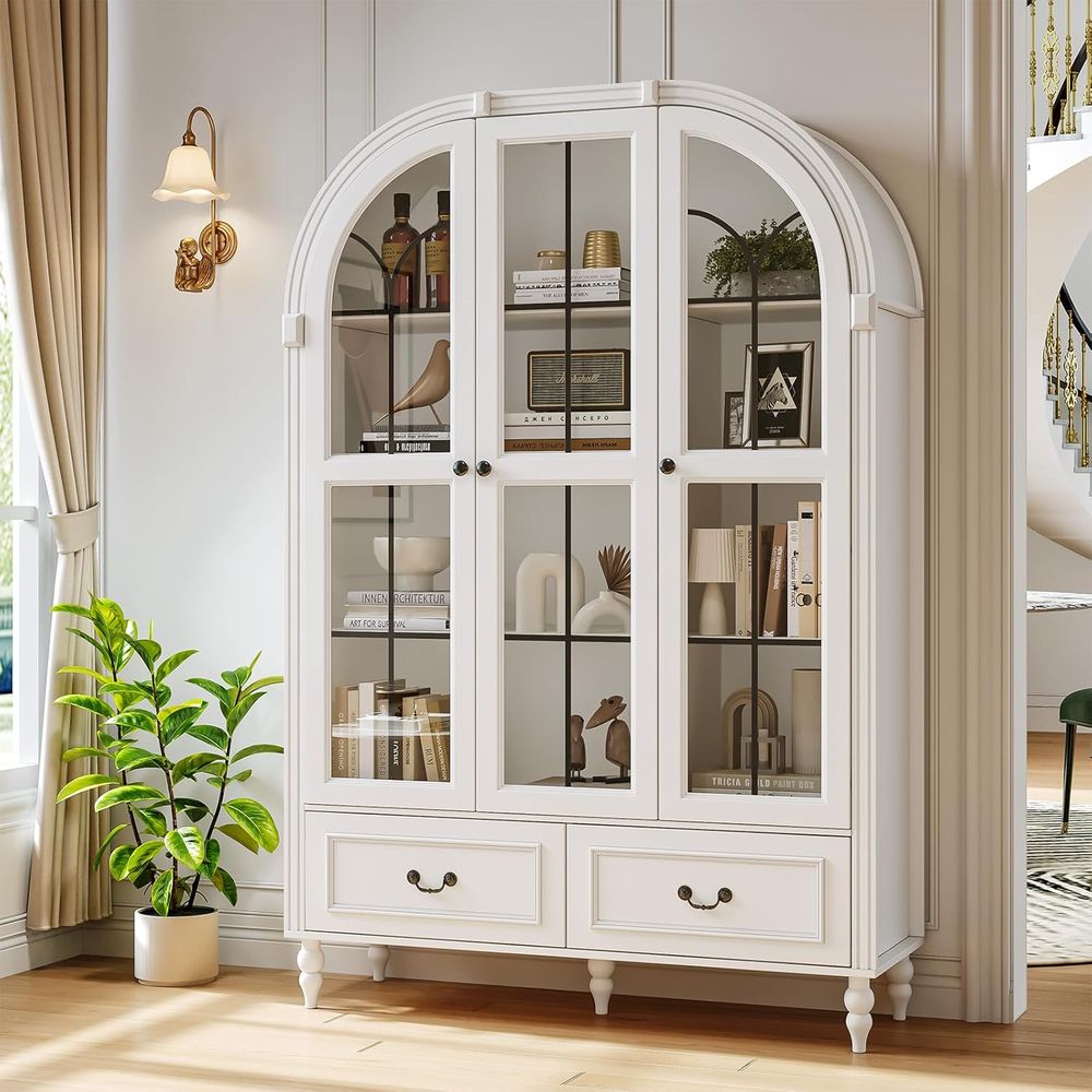 Kitchen - 70.8'' Tall Arched Kitchen Pantry Cabinet,