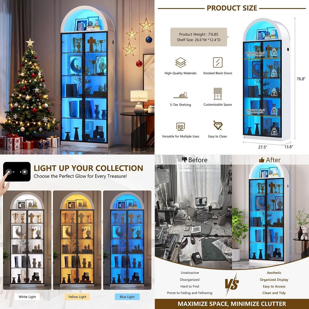 Lighting - Display Cabinet with Doors and Adjustable