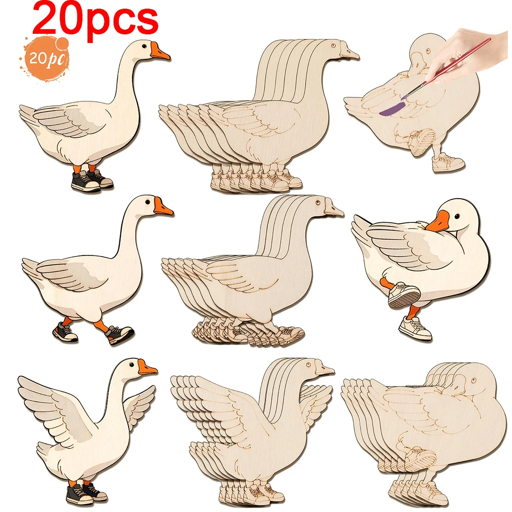Home Decor - 20pcs Unfinished Wooden Craft Set 4-Types
