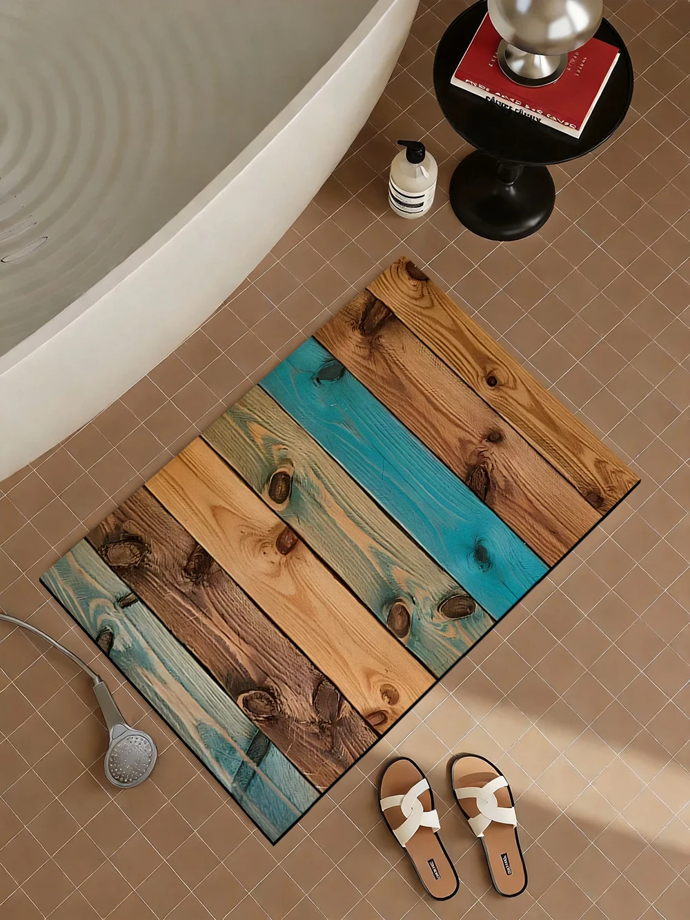 Quick Dry Diatomite Bath Mat - Vintage Reclaimed Wood Diatomite Bath Mat