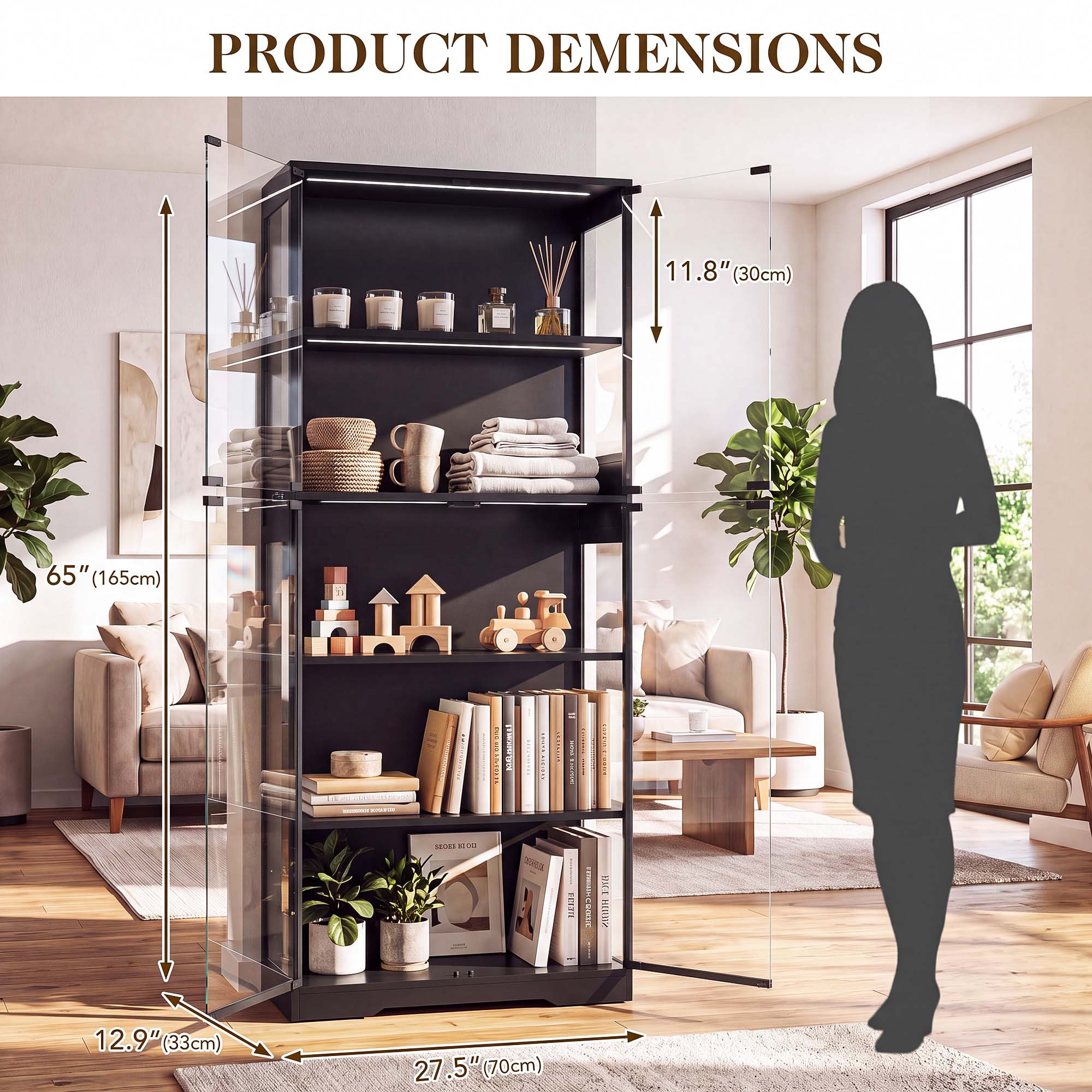 TCGBKAF 5‑Tier Display Cabinet - Lighting review and price