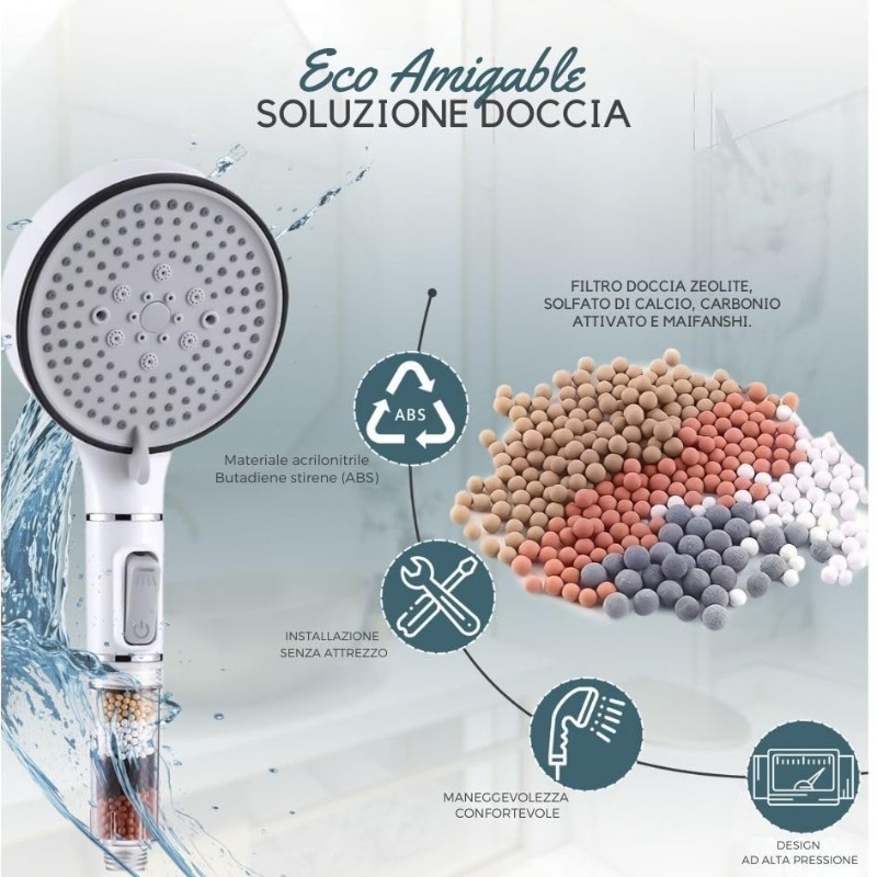 Five Speed Adjustable Pressuri - High Pressure Shower Head Handheld review and price