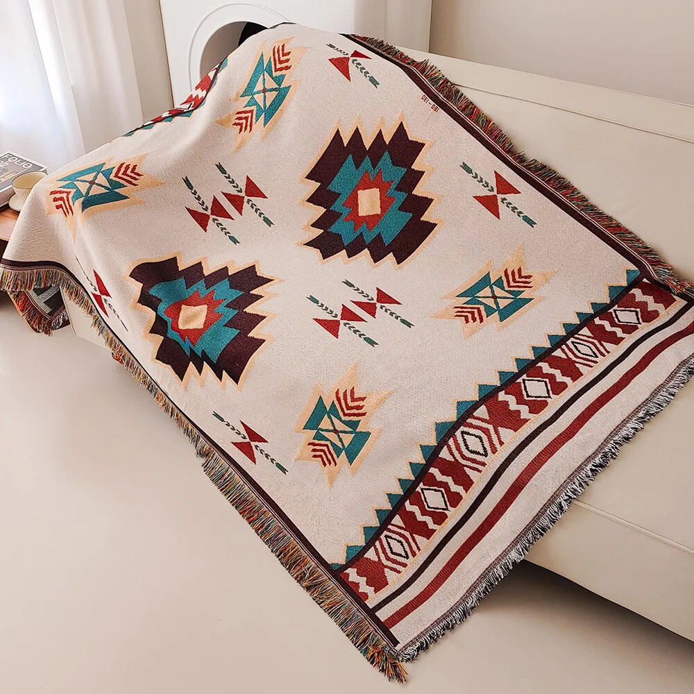 Oversized Boho Aztec Blanket w - Boho Throw Blanket Fringe review and price