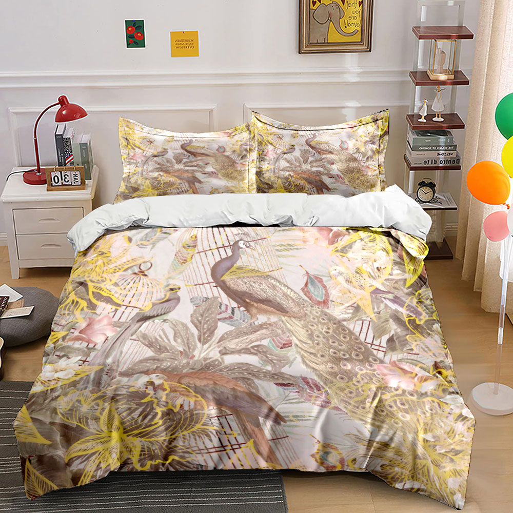 Vintage Peacock Birdcage Beddi - Aesthetic Floral Duvet Cover review and price