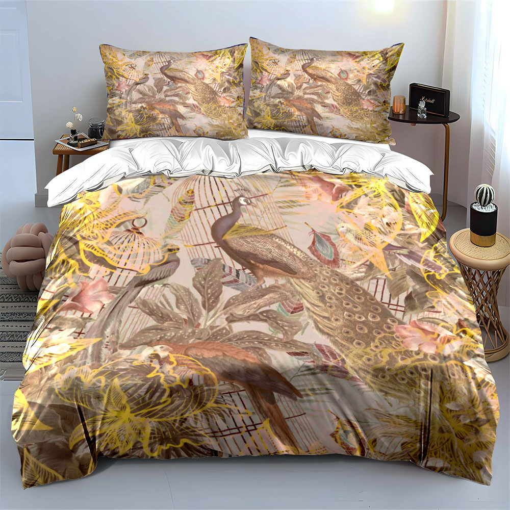 Vintage Peacock Birdcage Beddi - Aesthetic Floral Duvet Cover review and price