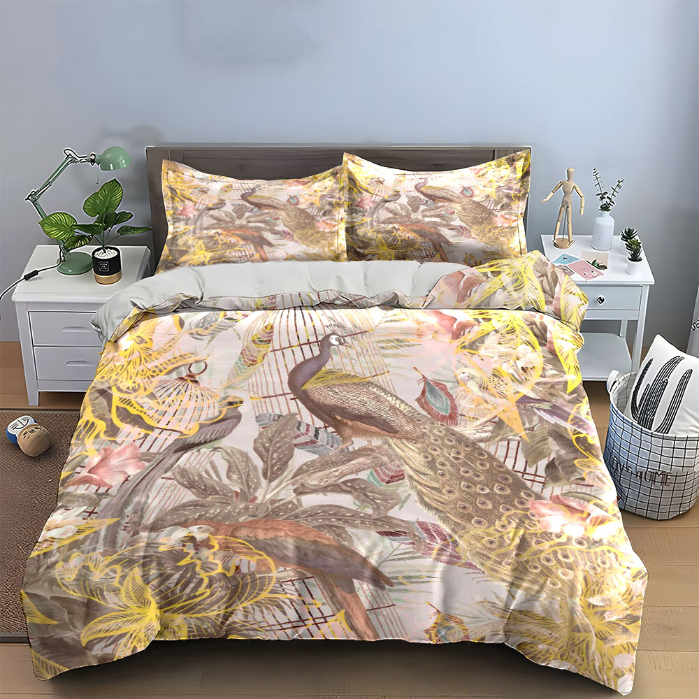 Vintage Peacock Birdcage Beddi - Aesthetic Floral Duvet Cover review and price