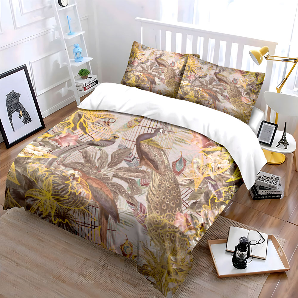 Vintage Peacock Birdcage Beddi - Aesthetic Floral Duvet Cover review and price