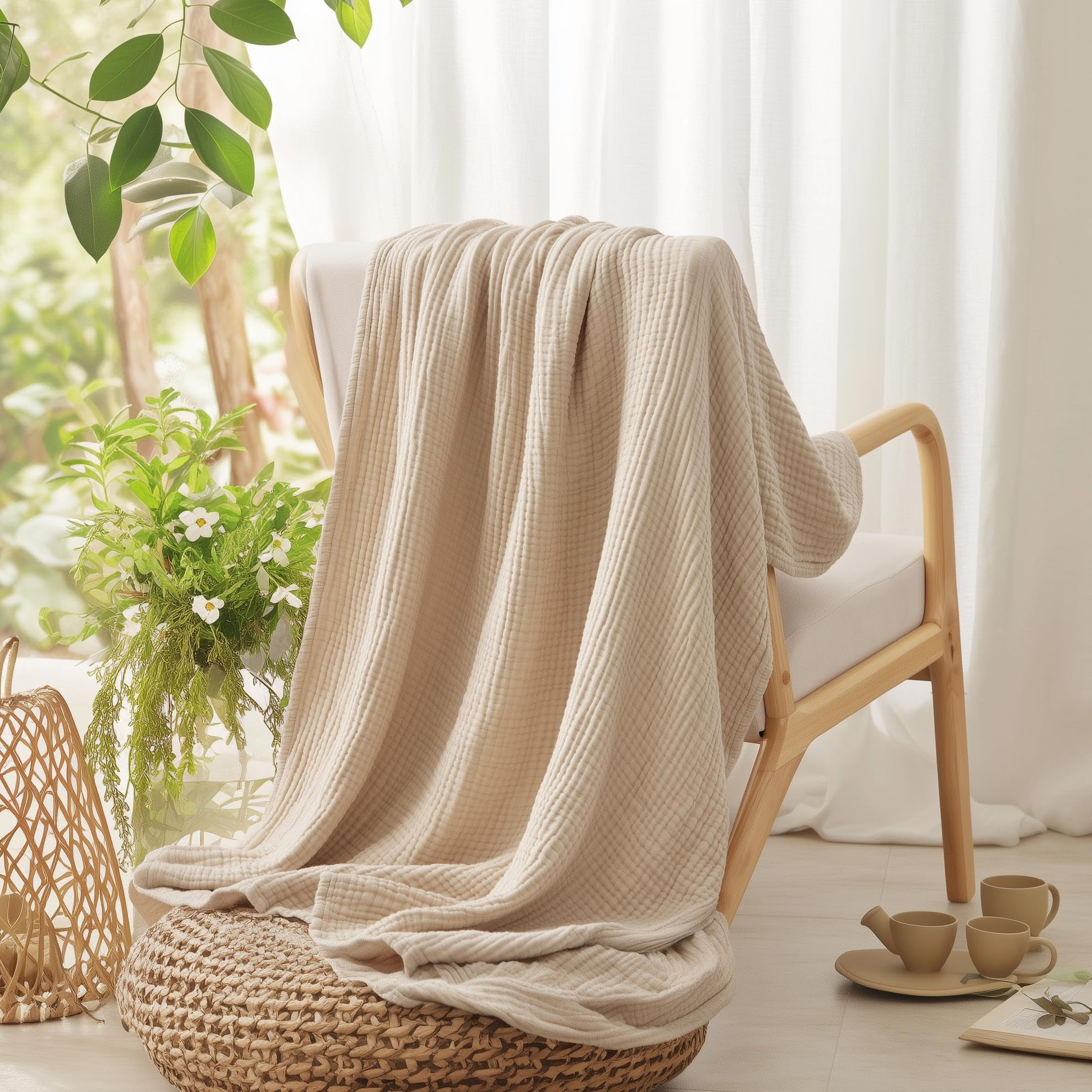 100% Cotton Blanket for Bed So - Muslin Cotton Bedspread review and price