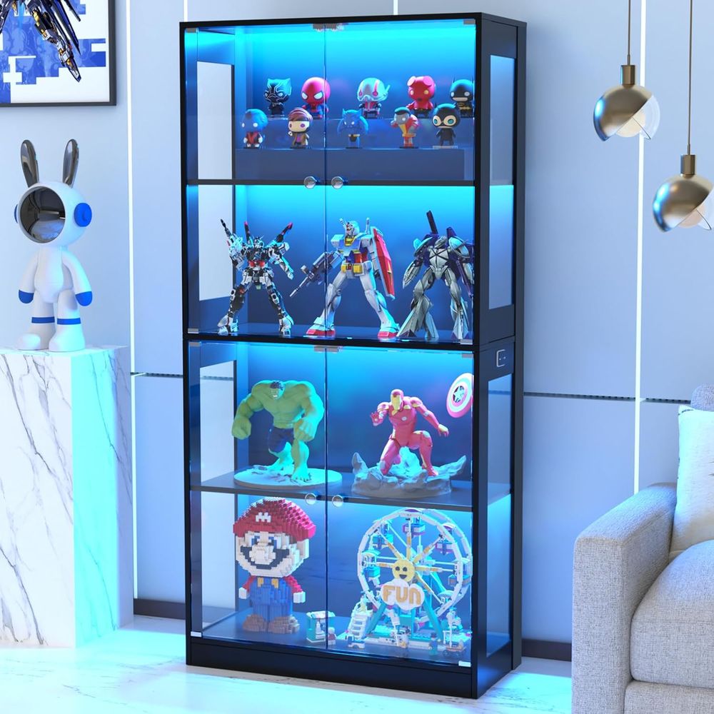 65 Glass Door Display Cabinet, - Lighting review and price