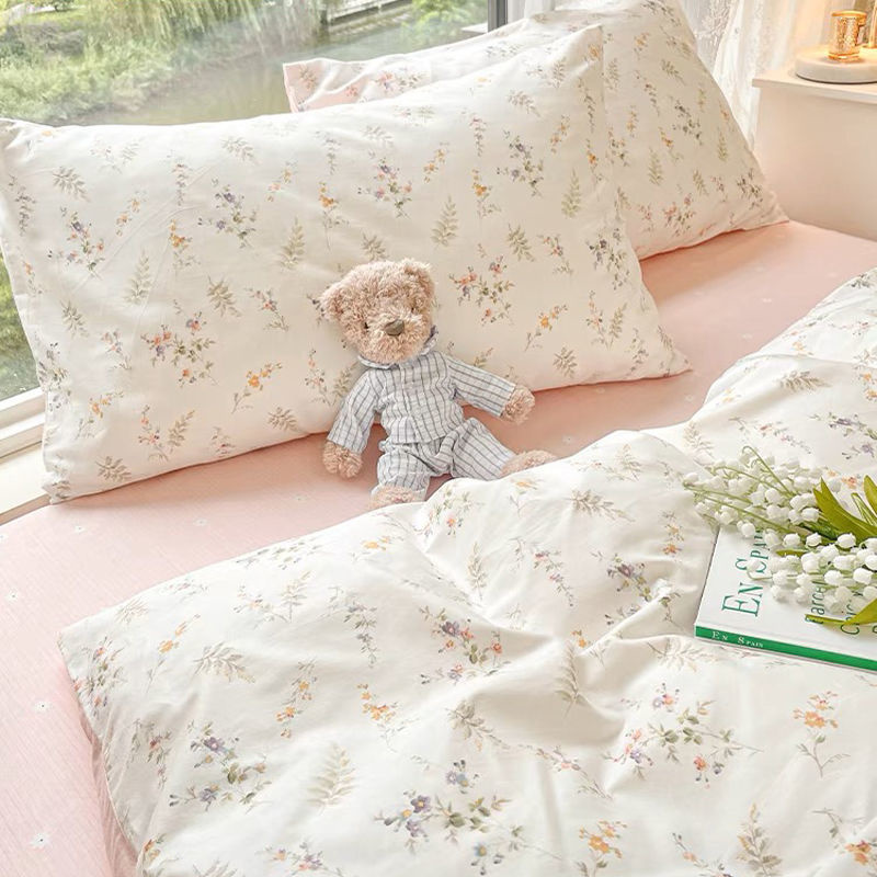Ins Pink Flowers Bedding Set F - Aesthetic Floral Duvet Cover review and price