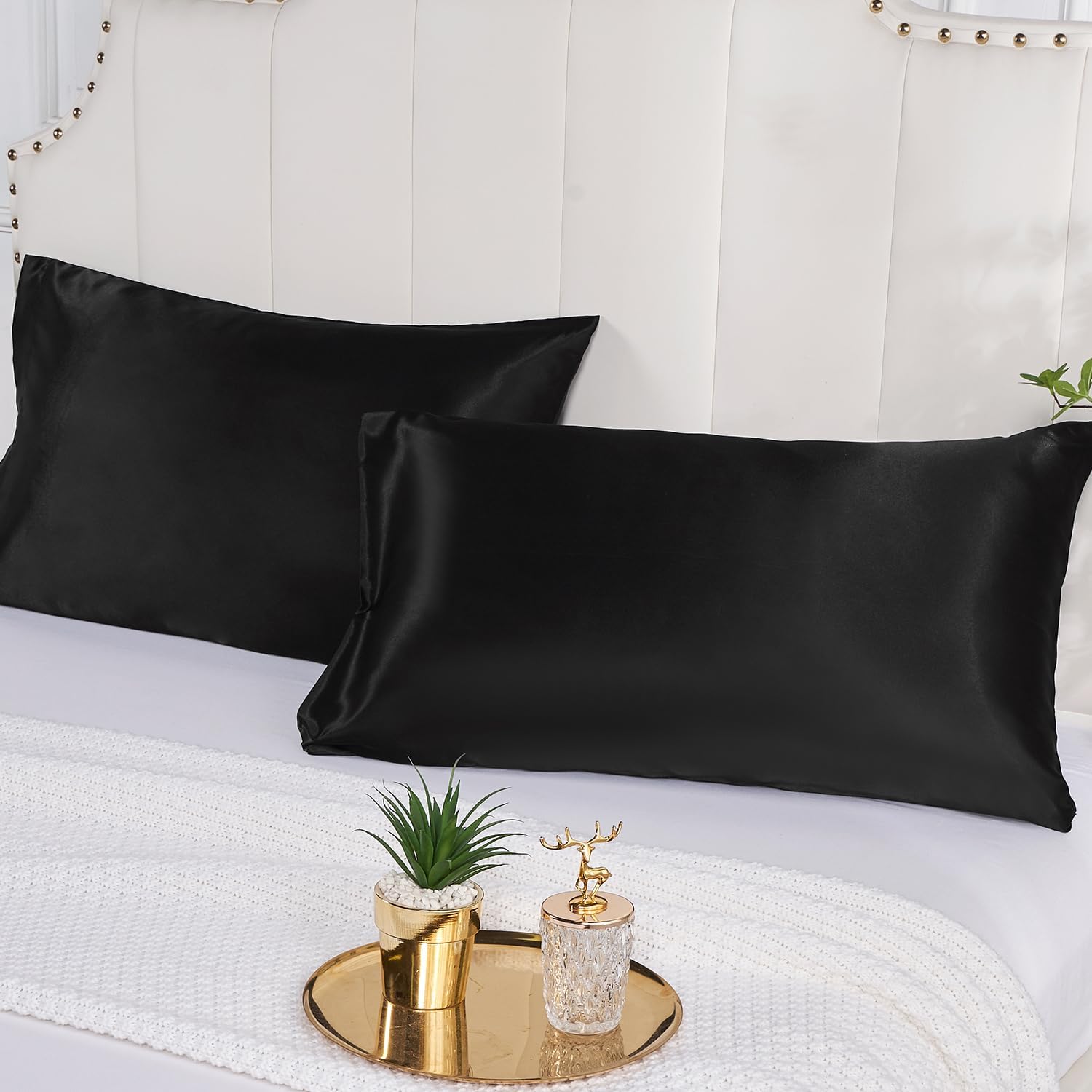 2 Pack Satin Pillowcase for Ha - Satin Silk Pillowcase Hair Skin review and price