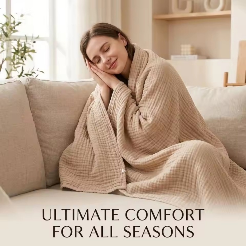 6 Layers Cotton Muslin Blanket - Muslin Cotton Bedspread review and price