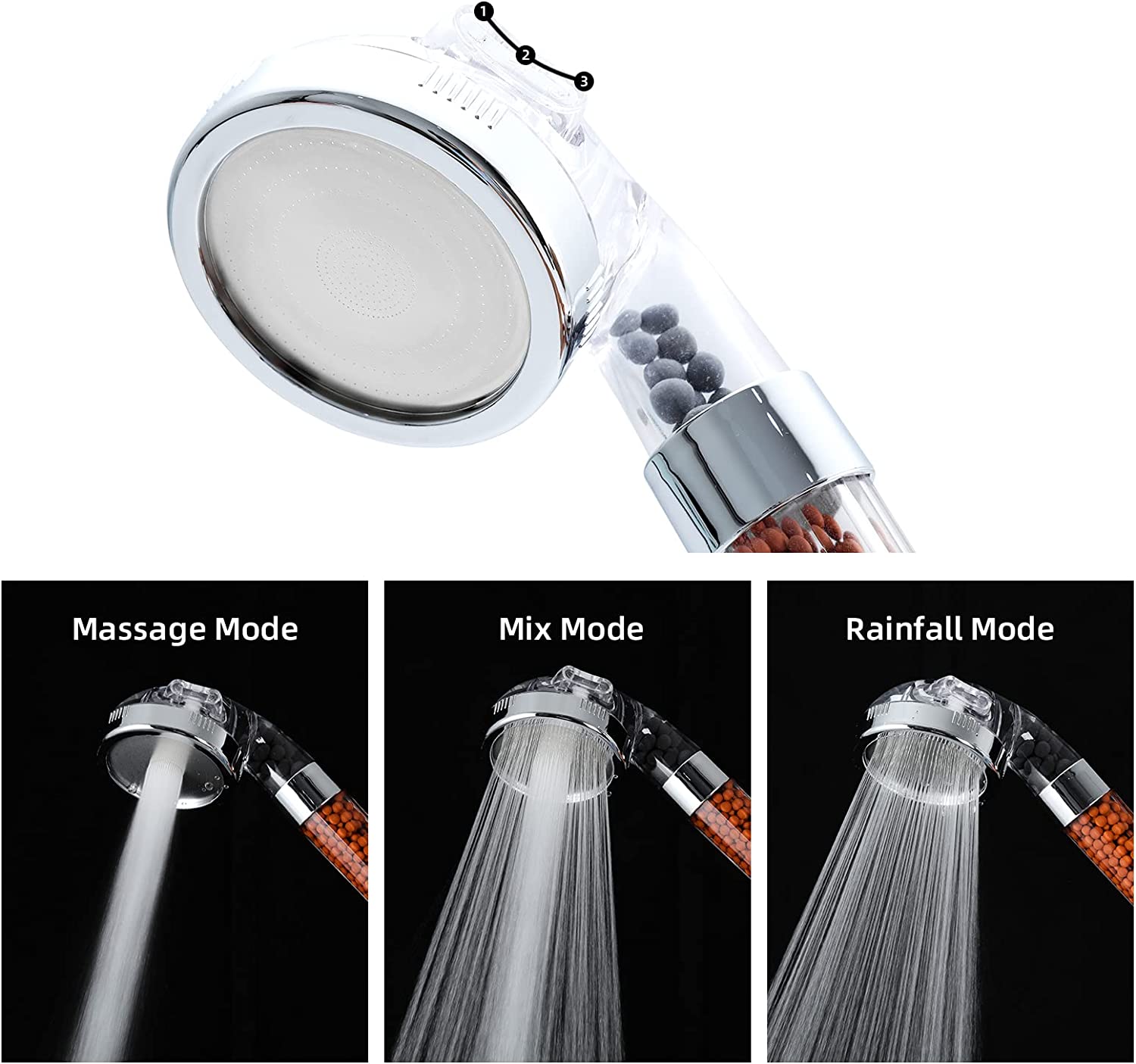 3 Functions High Pressure SPA  - High Pressure Shower Head Handheld review and price