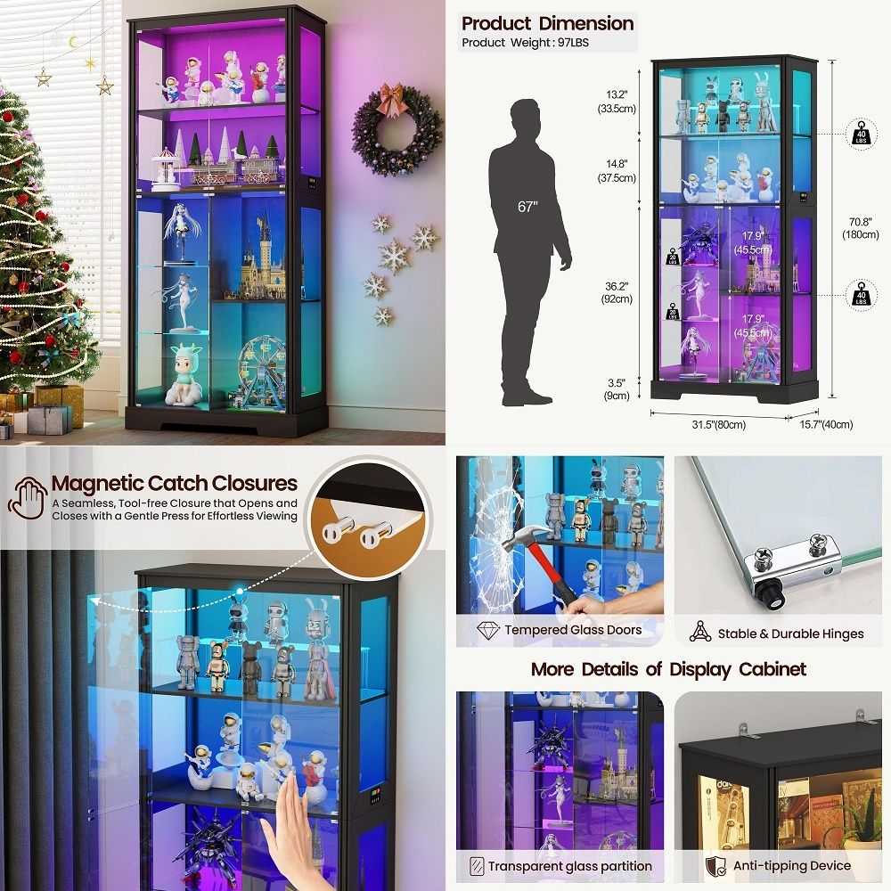 Lighted Corner Display Curio C - Lighting review and price