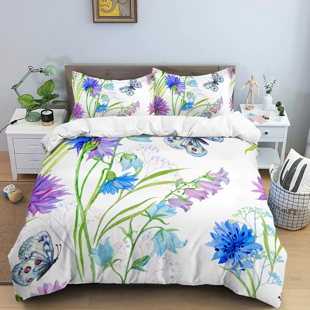 Butterfly Bedding Set 3D Flowe - Duvet Cover Sets With Zipper review and price