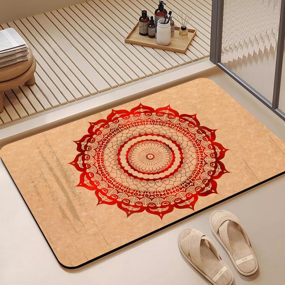 Pattern Lotus Mandala Floor Ma - Quick Dry Diatomite Bath Mat review and price
