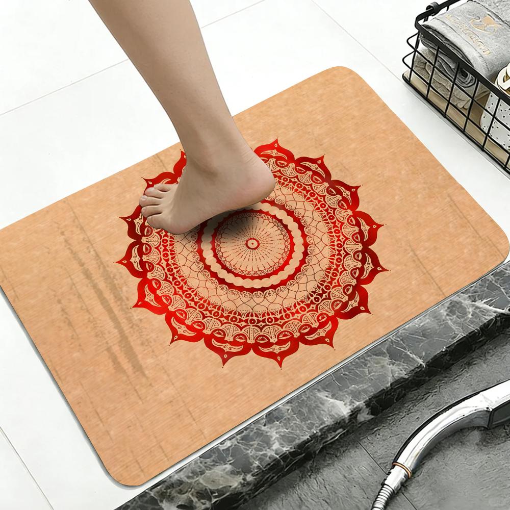 Pattern Lotus Mandala Floor Ma - Quick Dry Diatomite Bath Mat review and price