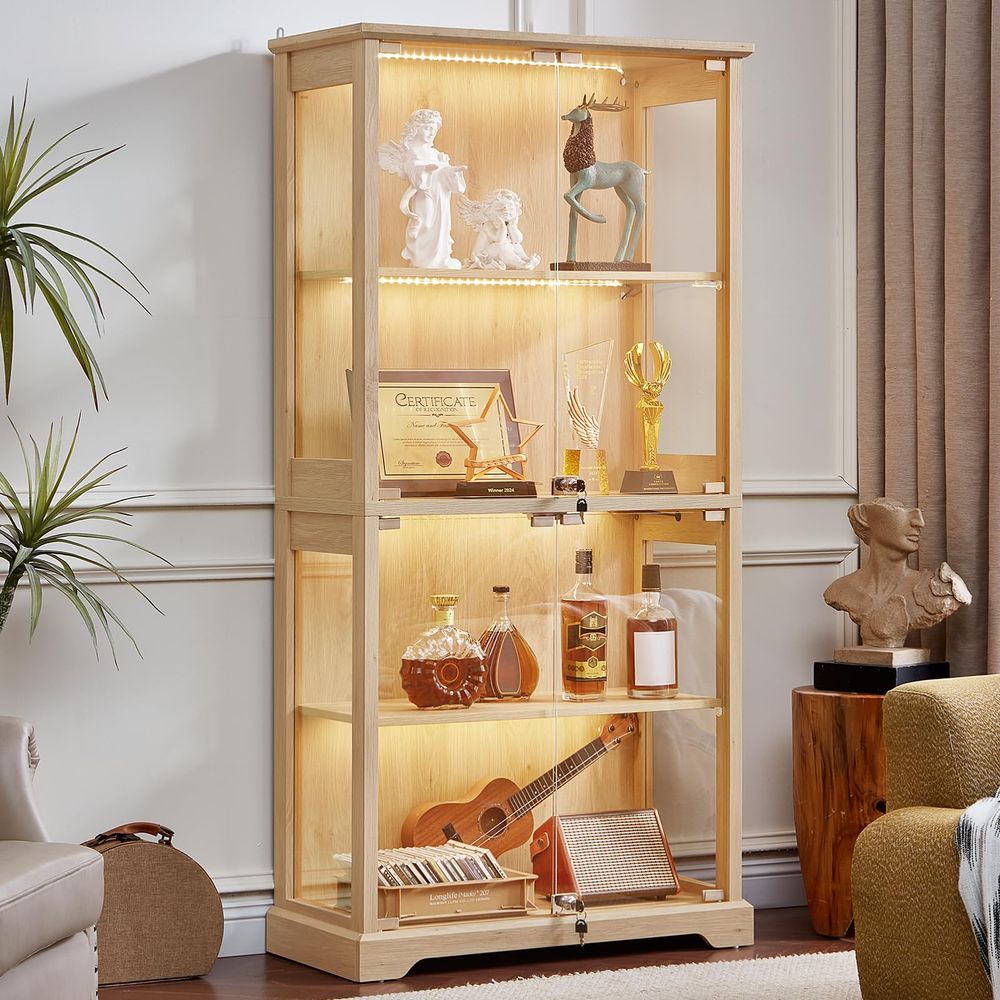Farmhouse Glass Display Cabine - Lighting review and price