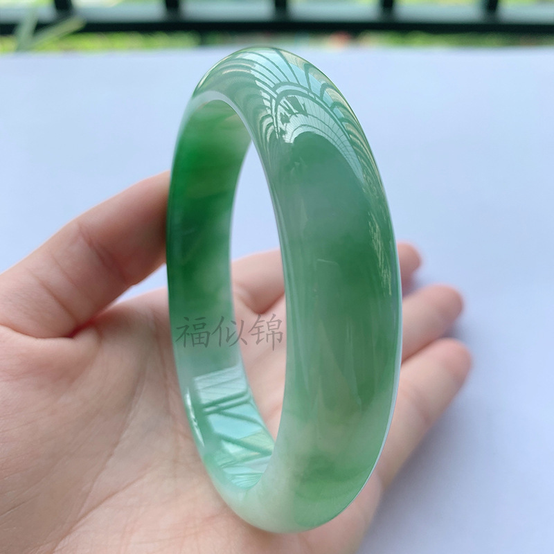 Old Mine Icy Jadeite Bracelet, - Lighting review and price