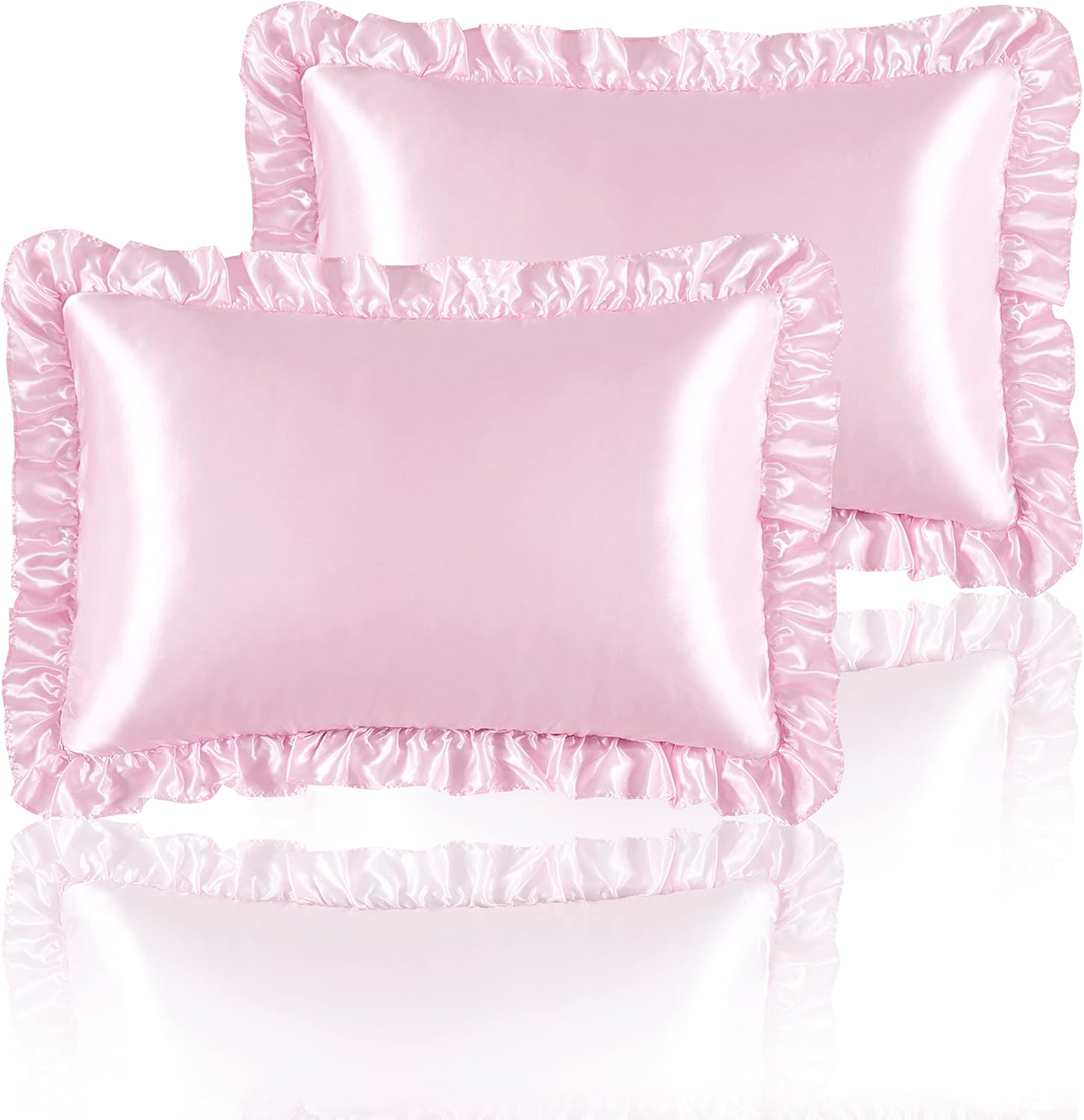 2Pcs Satin Ruffled Pillow Case - Satin Silk Pillowcase Hair Skin review and price