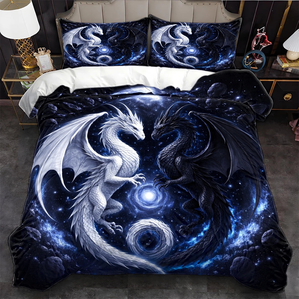 3Pc Starry Sky Dragon Totem Du - Duvet Cover Sets With Zipper review and price