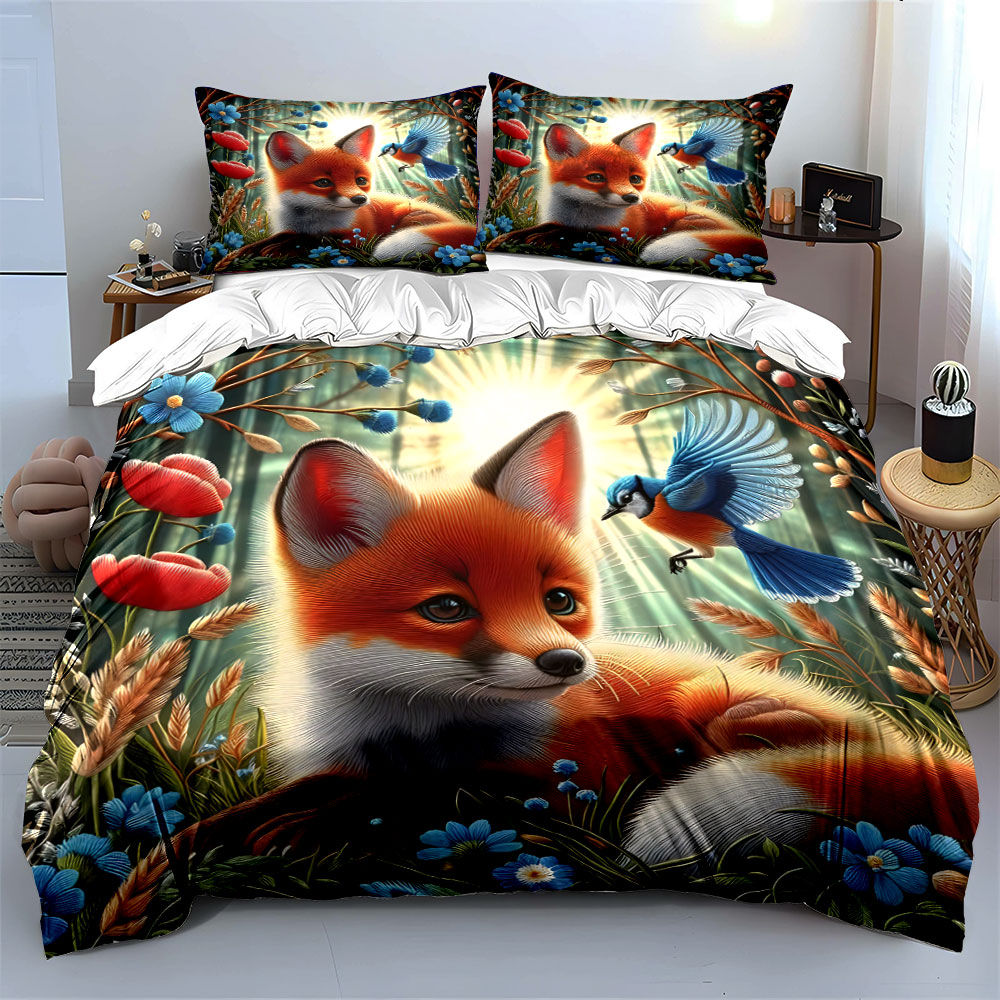 Bird and flowers in sunlit for - Duvet Cover Sets With Zipper review and price