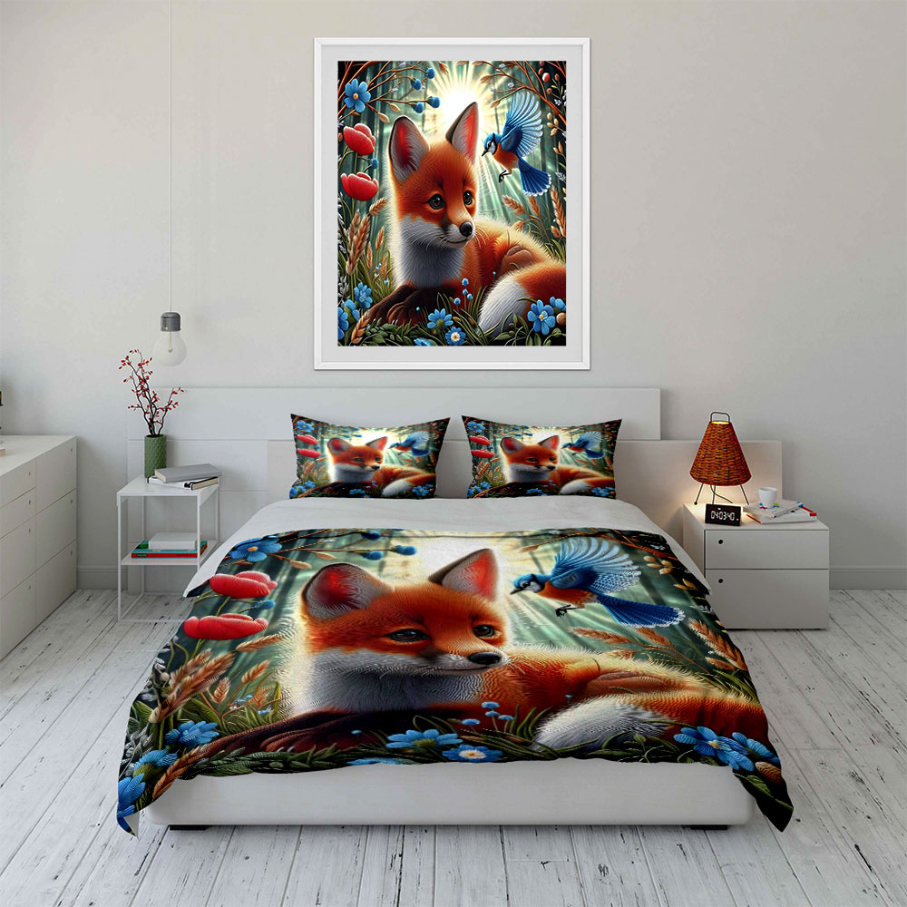 Bird and flowers in sunlit for - Duvet Cover Sets With Zipper review and price