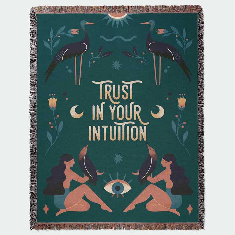 Trust Your Intuition Woven Tap - Boho Throw Blanket Fringe review and price
