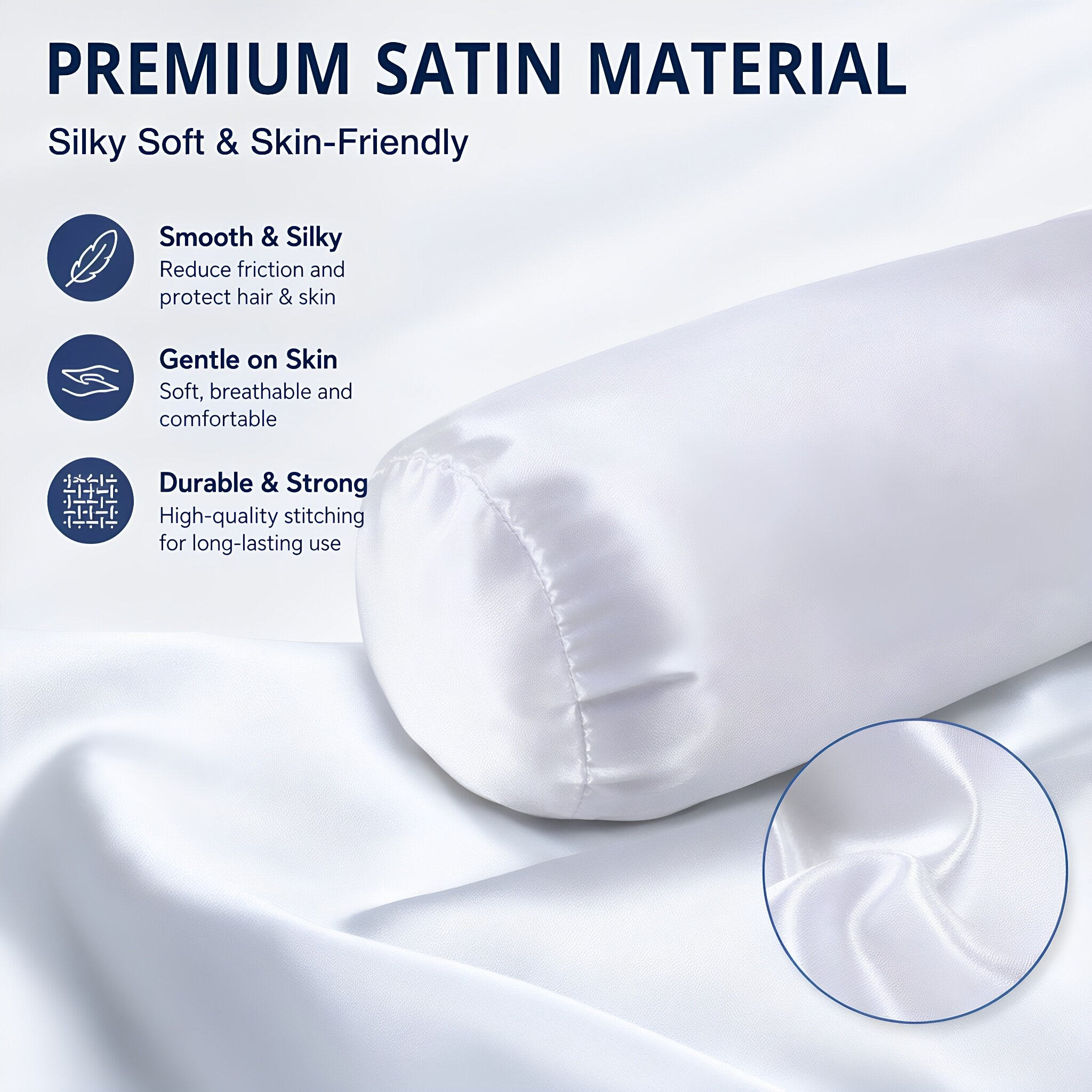 White Satin Neck Roll Pillow C - Satin Silk Pillowcase Hair Skin review and price
