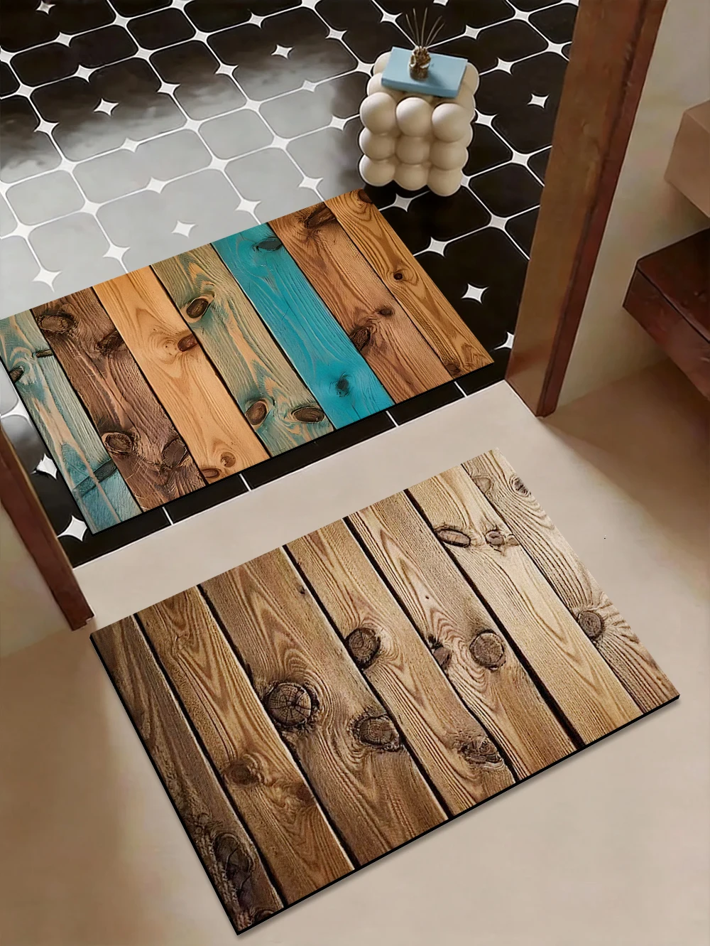 Vintage Reclaimed Wood Diatomi - Quick Dry Diatomite Bath Mat review and price