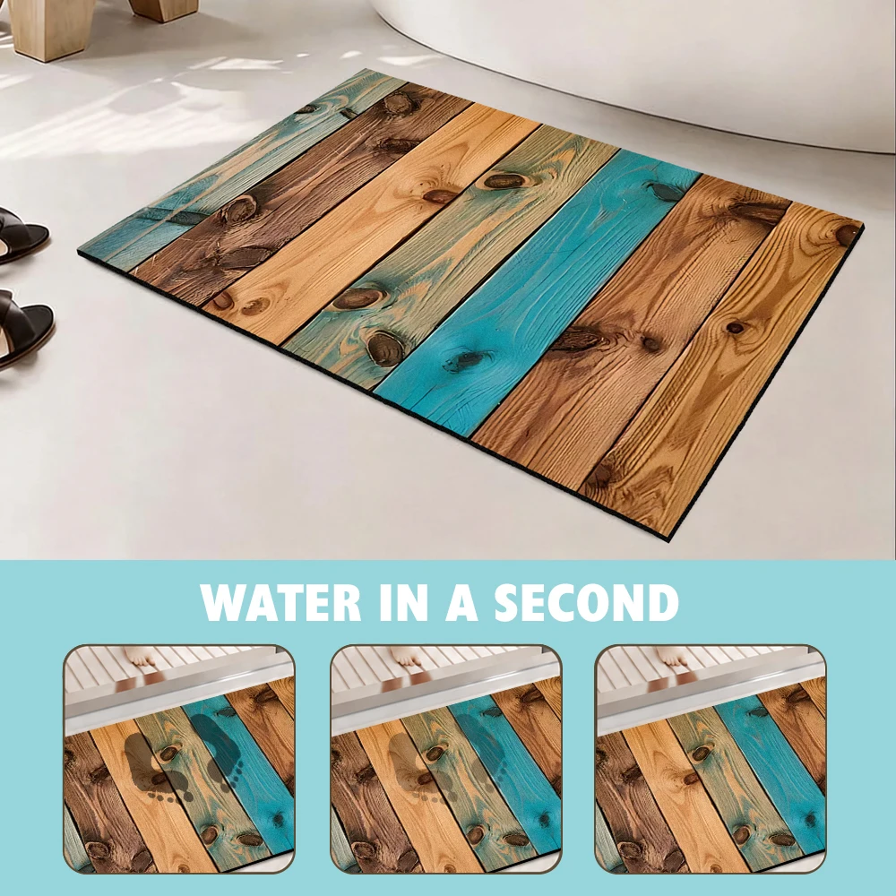 Vintage Reclaimed Wood Diatomi - Quick Dry Diatomite Bath Mat review and price